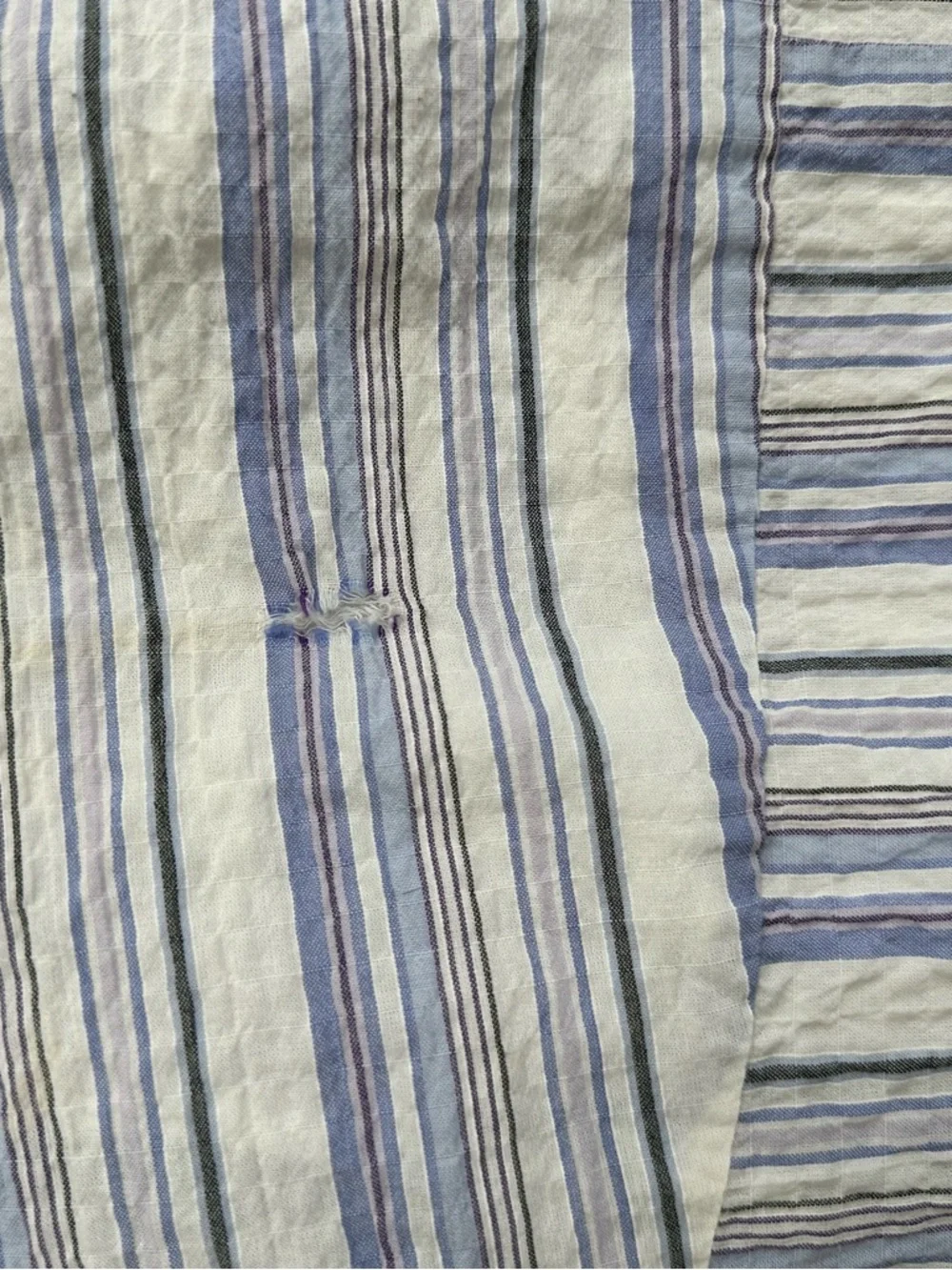 La Vie Rebecca Taylor Blue & White Striped Midi Dress | V-Neck Flowy Sundress - Picture 13 of 16